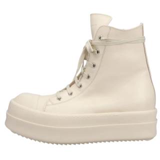 RICK OWENS/RO Cow Leather High top Skateboard Shoes Men's White
