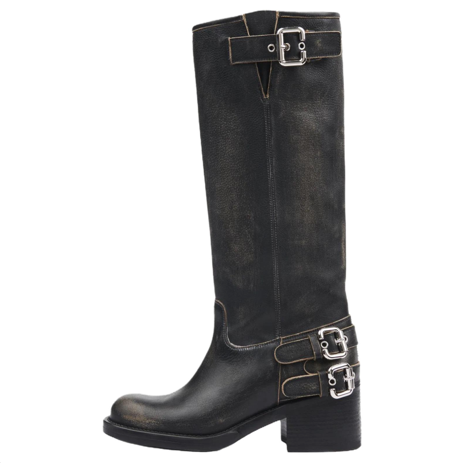 Chloé Chloe Dakota Calfskin Knee high Boots 6CM Women's Black