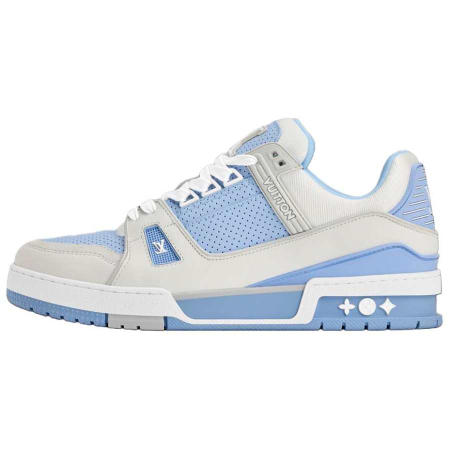 LOUIS VUITTON Trainer Cow Leather Low top Skateboard Shoes Women's Blue