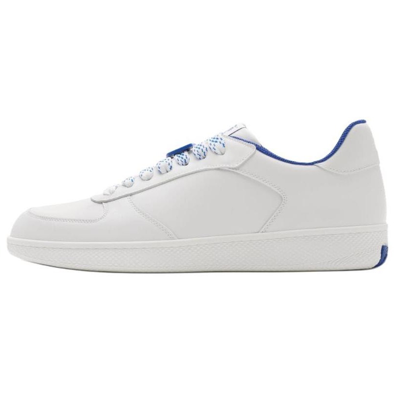 Burberry Terrace Leather Low top Skateboard Shoes Men's White Blue