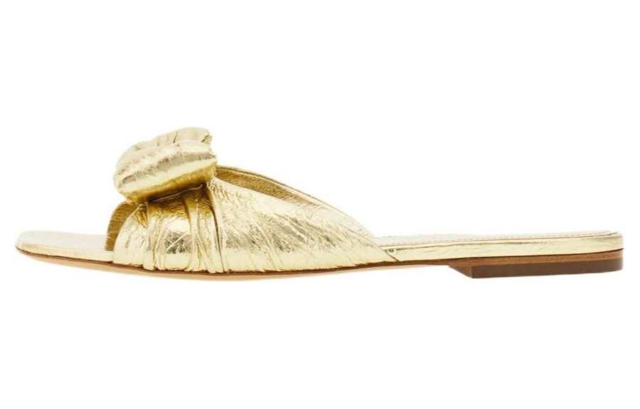 FERRAGAMO Vara Slide Slippers Women's Gold