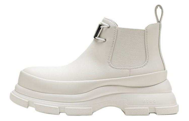 Both Both Pu Short Chelsea Boots 6.5cm Unisex White