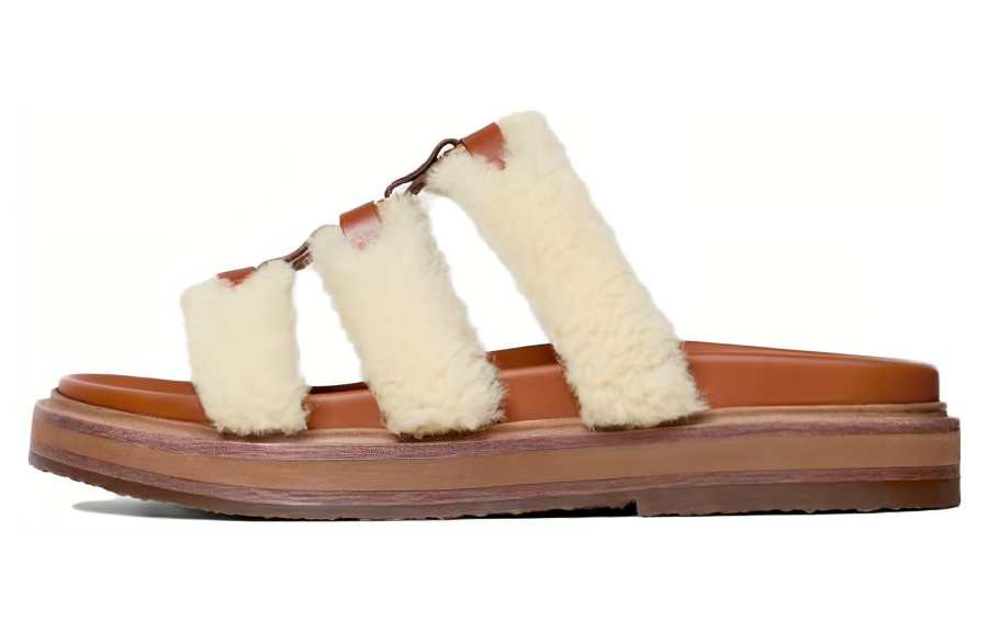 CELINE CELINE Slide Slippers Women's Tan