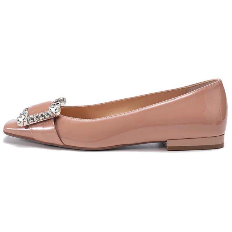 SERGIO ROSSI SR Twenty Leather Casual Shoes 1.2cm Women's Deep Nude