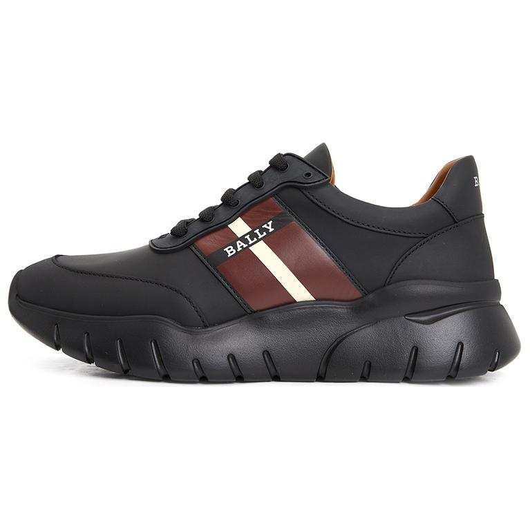 BALLY Bronnye Cow Leather Low top Casual Shoes Men's Black & Red