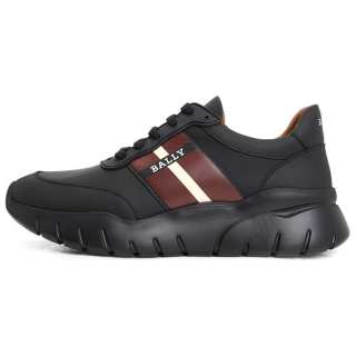 BALLY Bronnye Cow Leather Low top Casual Shoes Men's Black & Red