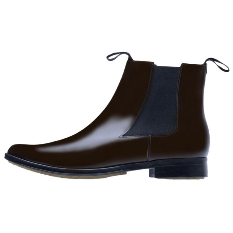 ADIEU PAIRS Type 192 Leather Short Chelsea Boots Men's Dark Brown