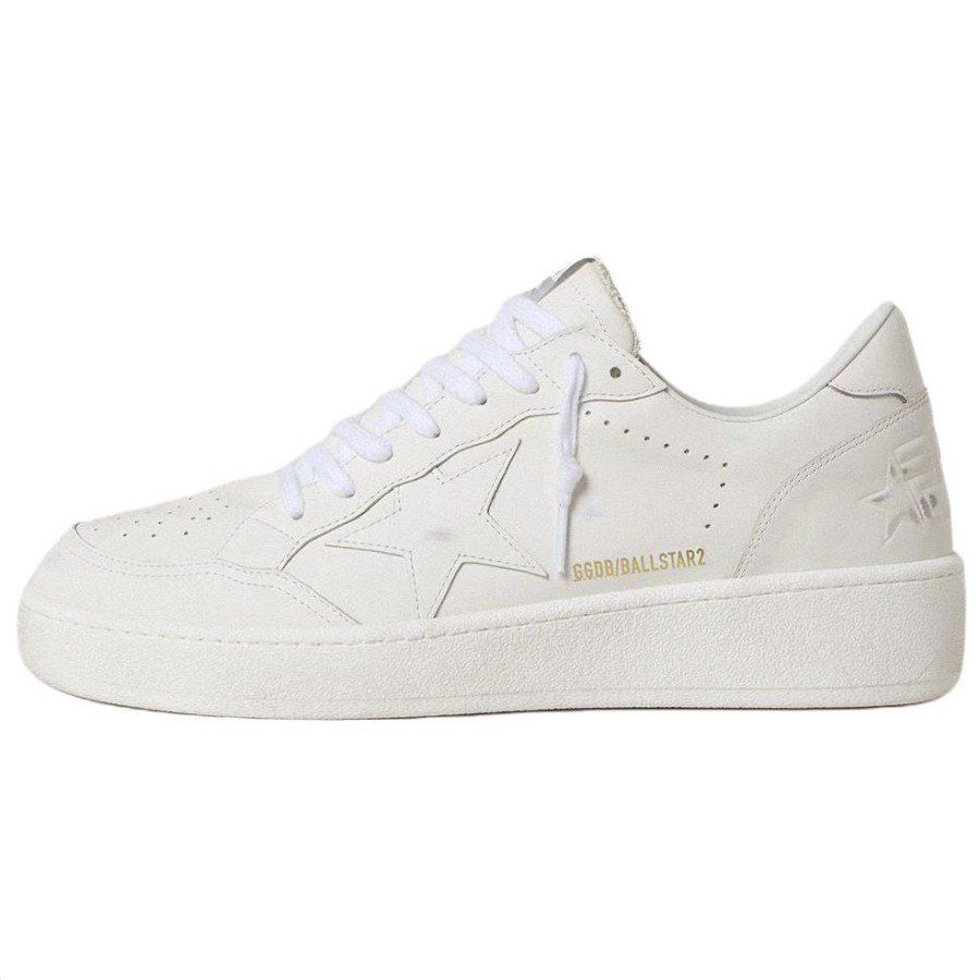 Golden Goose Ball Star Cow Leather Low top Skateboard Shoes Men's White