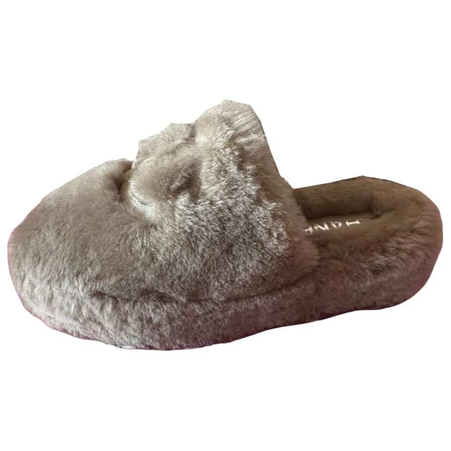 CHANEL Closed Toe Slippers Women's Gray