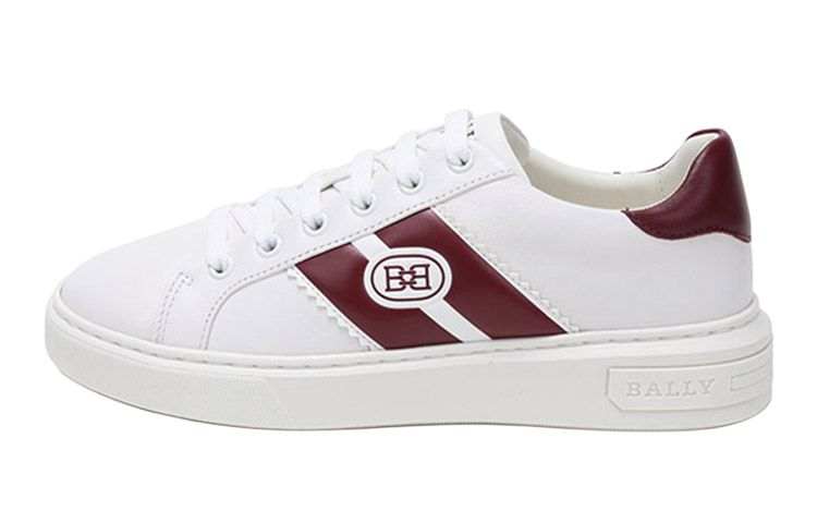 BALLY Low top Stylish Skateboarding Shoes Women's White Red