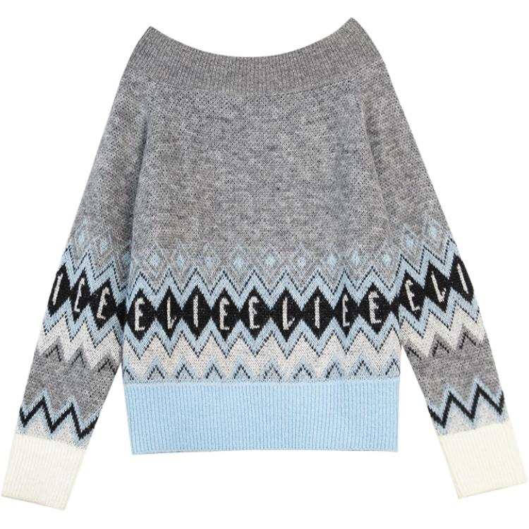 ELLE Sweaters Women's Medium Gray Boat Neck Moderate Other
