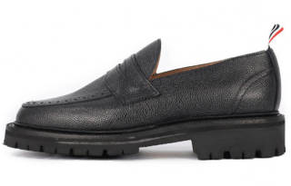 THOM BROWNE RWB-stripe Leather Loafers