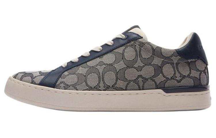 COACH Clip Textile, Synthetic Leather Low top Skateboard Shoes Men's Midnight Blue