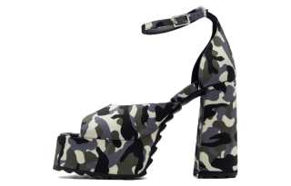 GIA BORGHINI Leather One Strap Sandals 12cm Women's Black