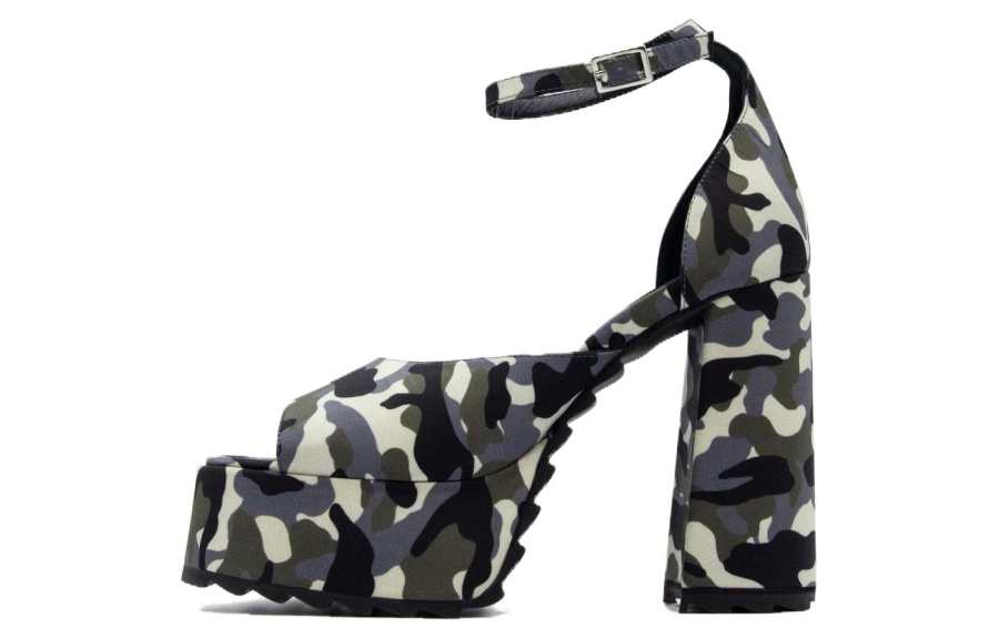 GIA BORGHINI Leather One Strap Sandals 12cm Women's Black