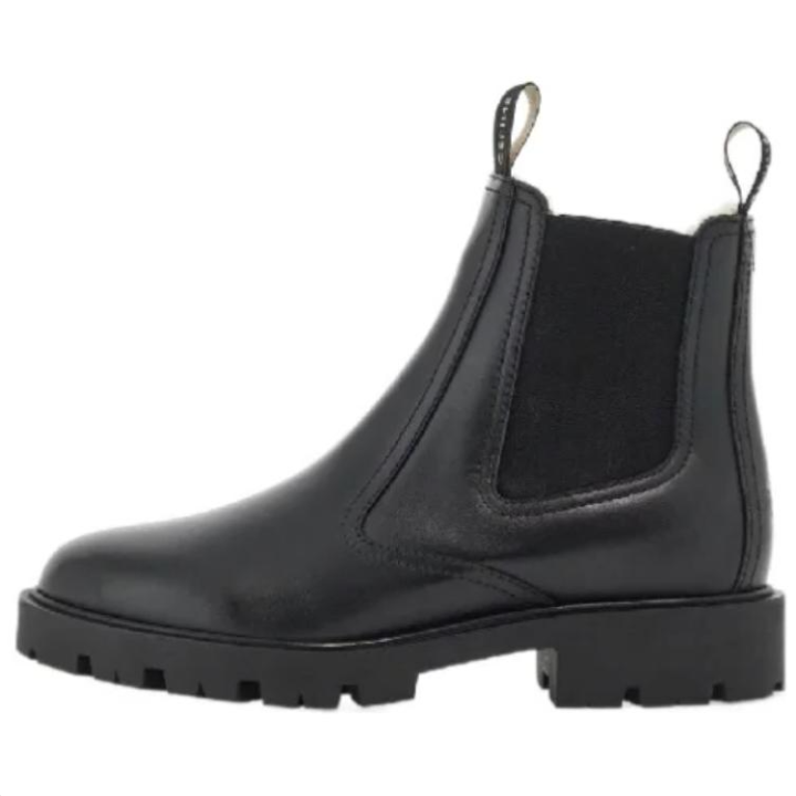 CELINE CELINE Margaret Calfskin Short Chelsea Boots Women's Black