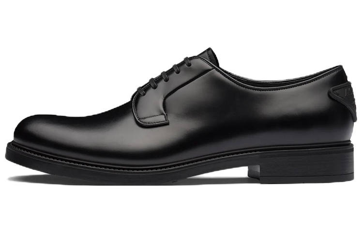 PRADA PRADA Brushed-leather Lace-up Shoes