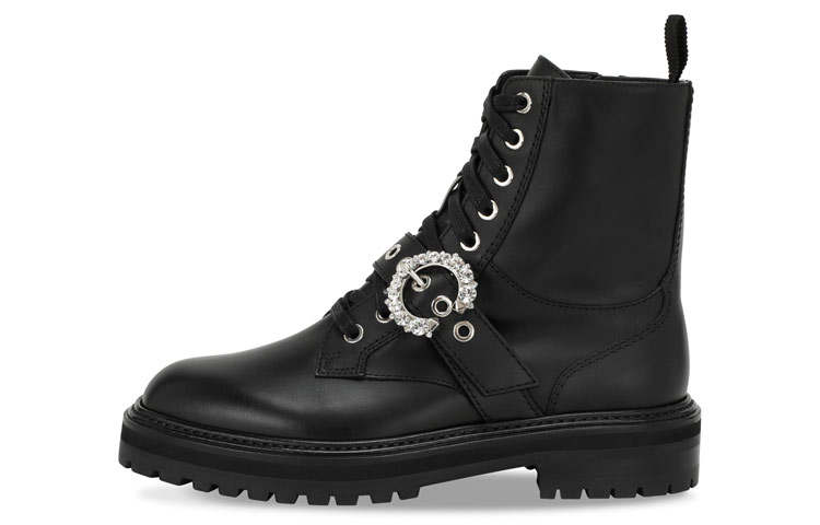 Jimmy Choo Cora Short Combat Boots Women's Black