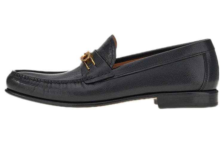 FERRAGAMO Gancini Sheepskin Men's Casual Shoes Men's Black