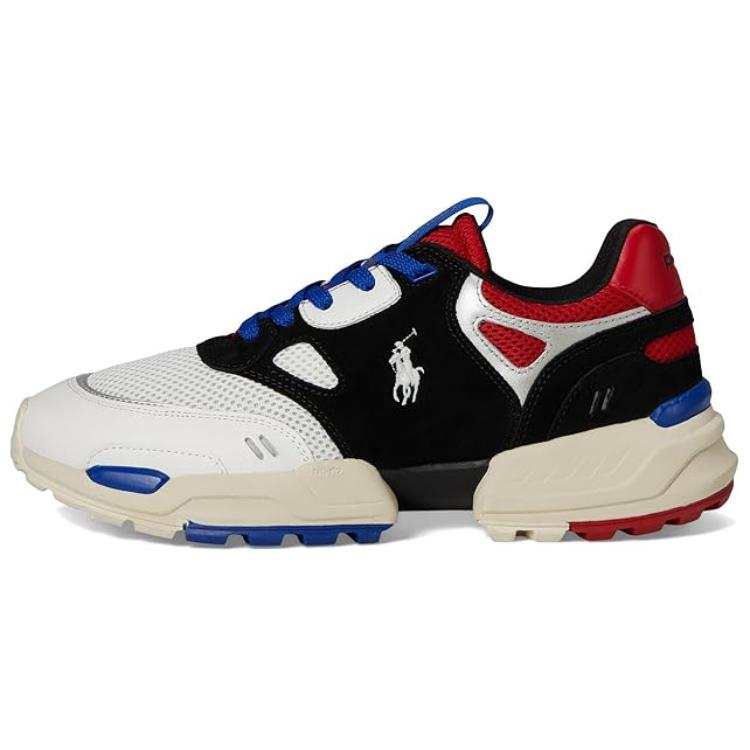 Polo Ralph Lauren Jogger Leather Low top Casual Shoes Men's Black Red