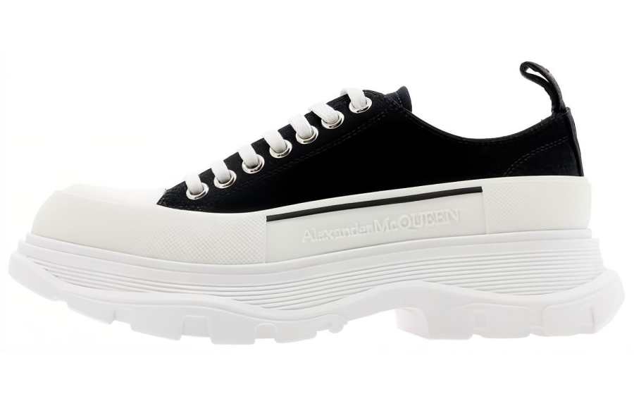 Alexander McQueen Tread Slick Combat Boots Women's Black White