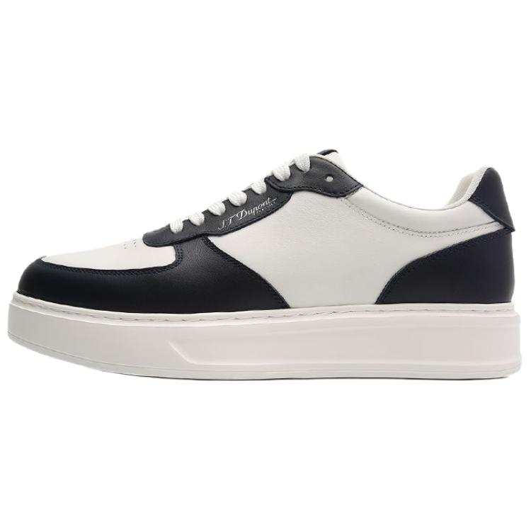 S.T.Dupont S. T.DUPONT Cow Leather Low top Skateboard Shoes Men's White Black/White Blue