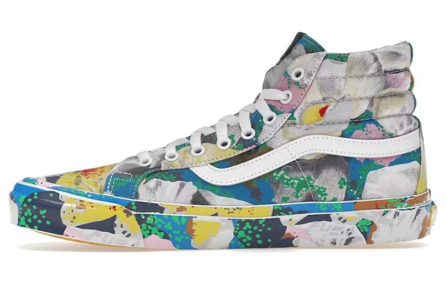 KENZO x Vans Sk8 Hi Leather High top Stylish Skateboarding Shoes Men's Green