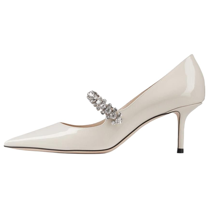 Jimmy Choo Bing Leather Slim Heel High Heels 6.5cm Women's White