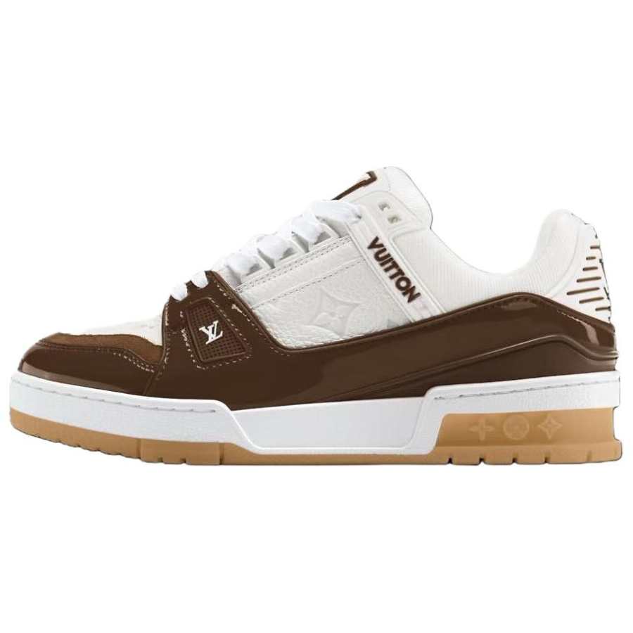 LOUIS VUITTON Trainer Low top Skateboard Shoes Men's White Brown
