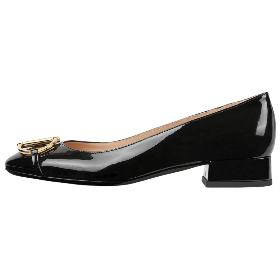 GUCCI Horsebit Patent Leather Casual Shoes 2.5cm Women's Black