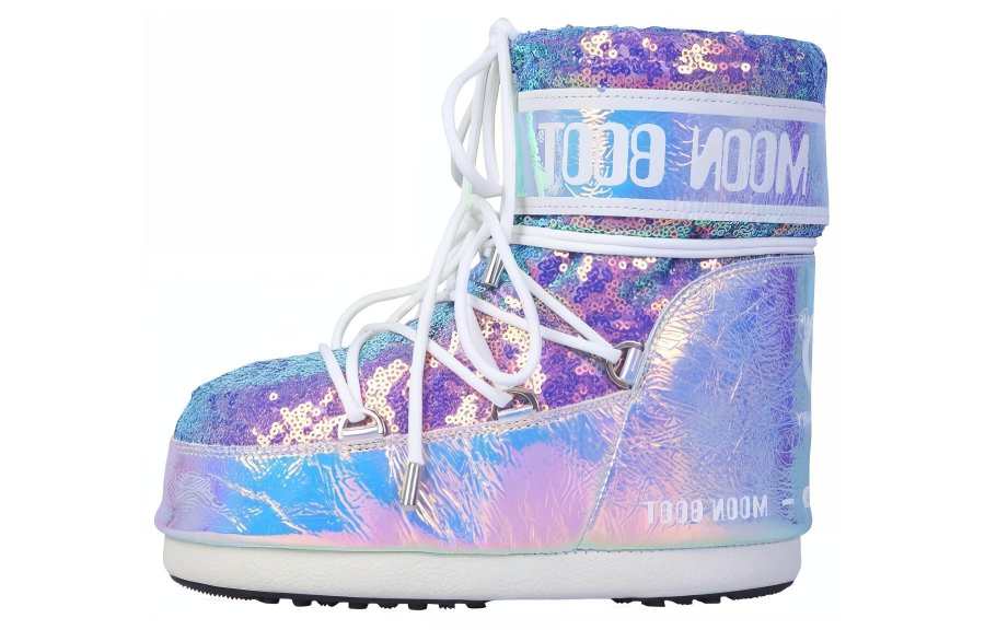 Moon Boot Moon Boot Holo Cow Leather Ankle Boots Women's Bright Purple