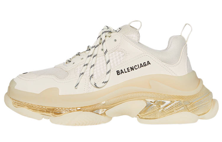 Balenciaga Triple S Clear Sole Fashion Low top Chunky Sneakers Women's Beige