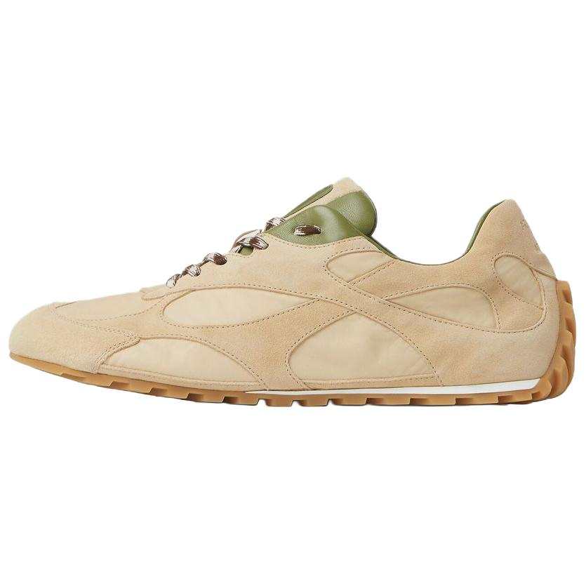 Bottega Veneta Orbit Flash Low top Casual Shoes Unisex Rock Mist Beige With Matcha Brown