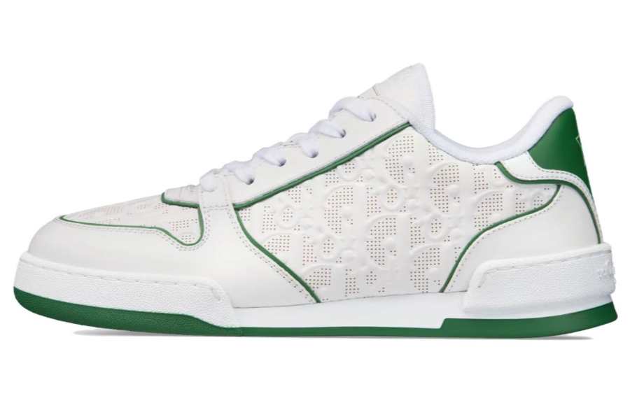 DIOR One White Sneakers Leather Low top Stylish Skateboarding Shoes Women's White Green