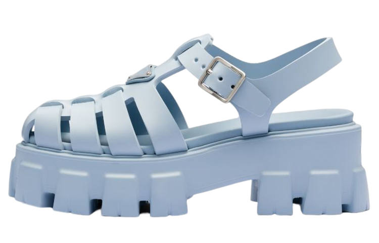 PRADA PRADA Monolith Foam Rubber 55mm Sandals Light Blue Women's