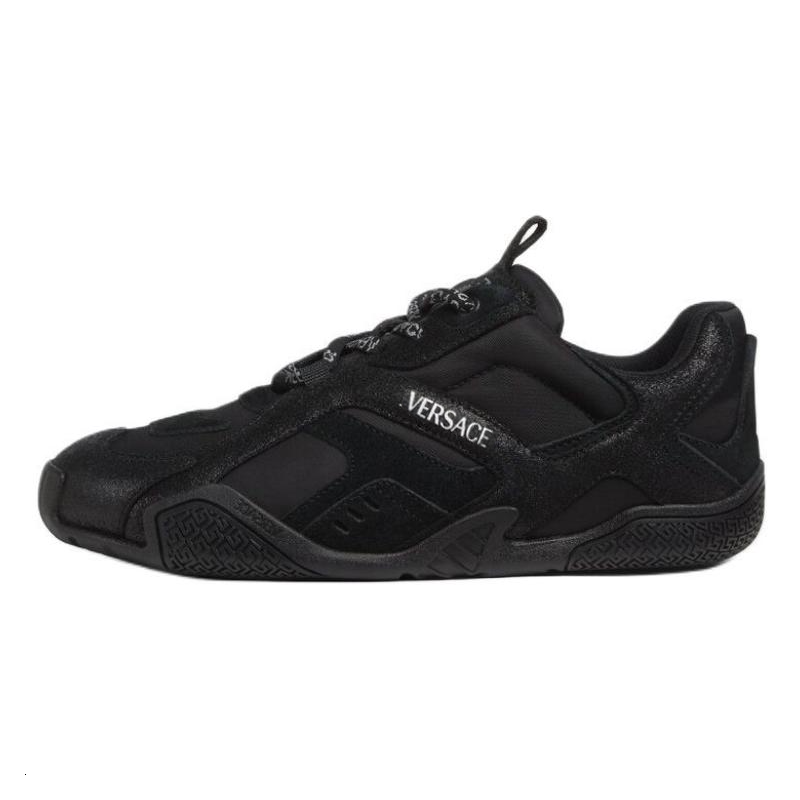 VERSACE Galaxia Cow Leather Low top Casual Shoes Women's Black