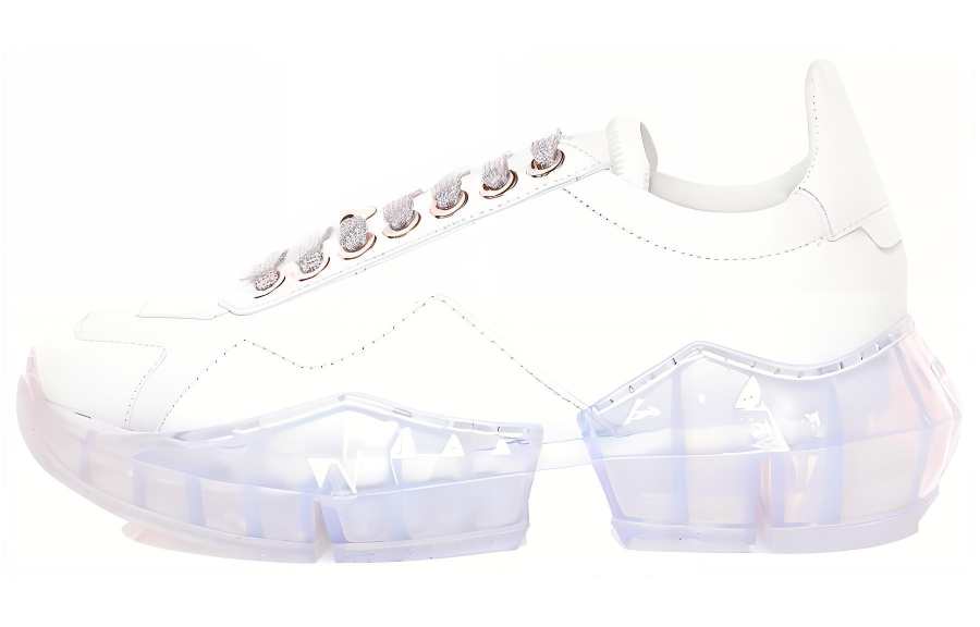 Jimmy Choo Diamond Comfortable Low top Sports Casual Shoes Women's White