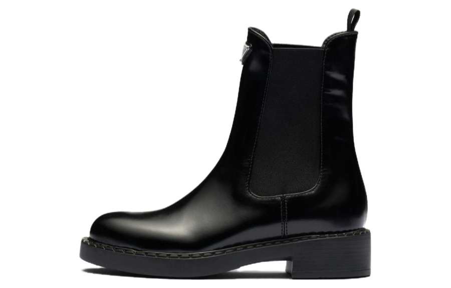 PRADA PRADA Brushed Leather Ankle Boots