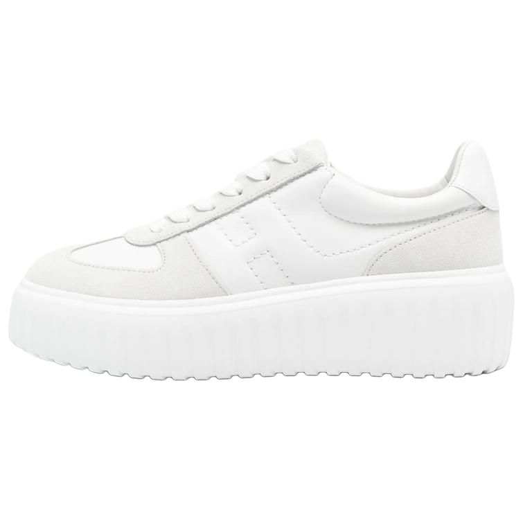 HOGAN H Stripes Leather, Suede Low top Casual Shoes Women's White