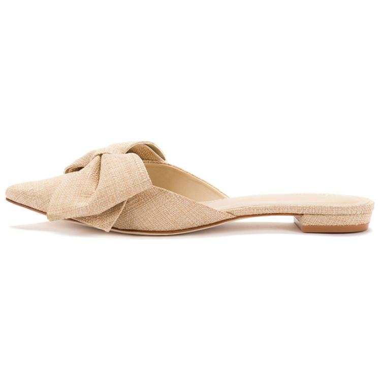 Larroude Closed Toe Slippers Women's Beige