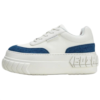 Both Leather Low top Skateboard Shoes Unisex White
