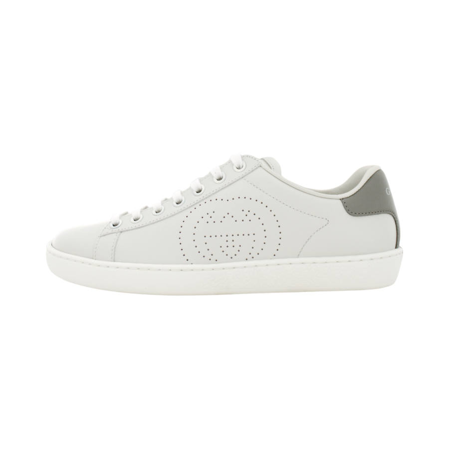 Gucci Wmns Ace 'Interlocking G - White Grey' Women's