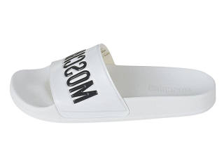MOSCHINO Slide Slippers Women's White Black