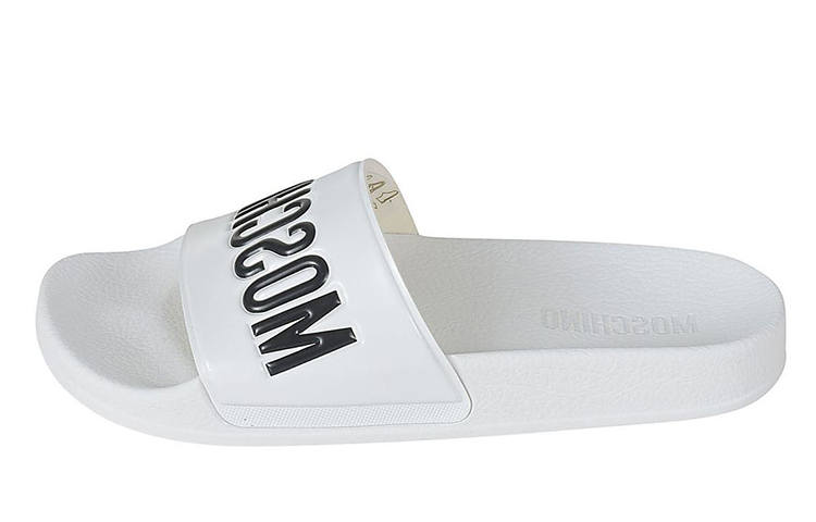 MOSCHINO Slide Slippers Women's White Black