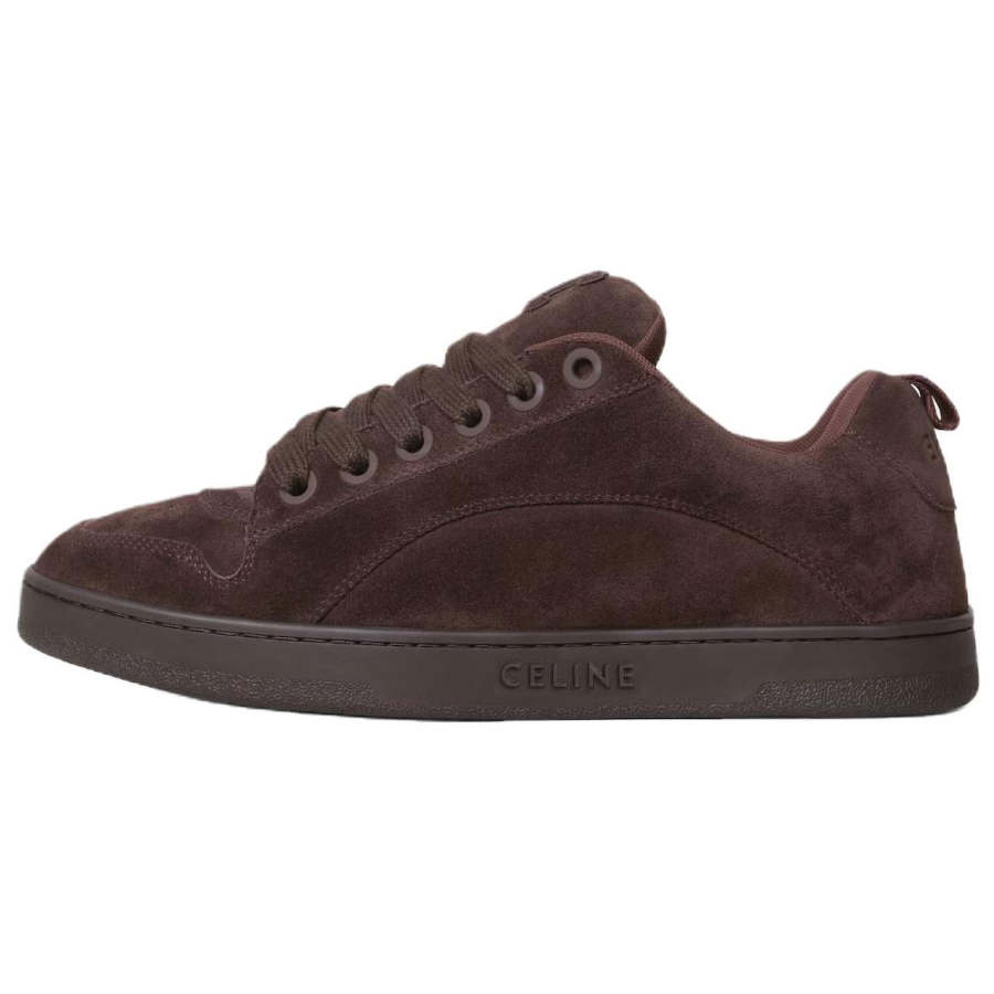 CELINE Huntington Low top Skateboard Shoes Men's Dark Brown