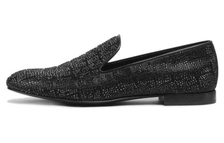 VERSACE VERSACE Crystal-embellished Satin Loafers