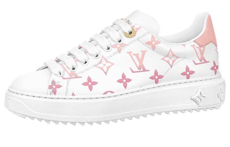 LOUIS VUITTON Time Out Sneakers 'White With Pink Monogram' Women's