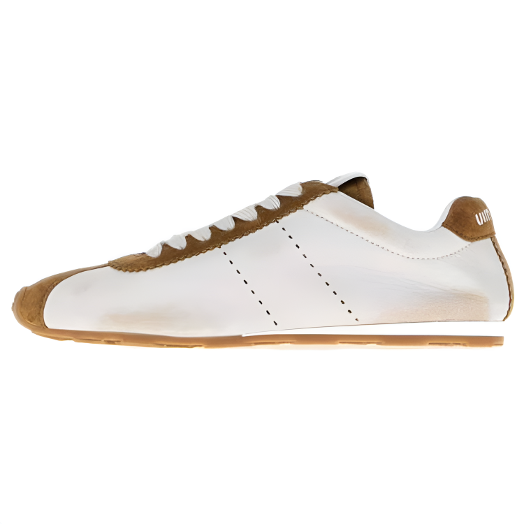 MIU MIU Leather Low top Casual Shoes Women's Beige