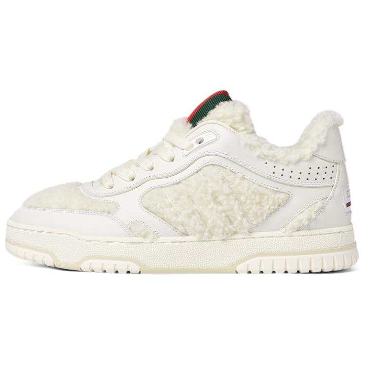 GUCCI Re Web Leather Low top Skateboard Shoes Women's White