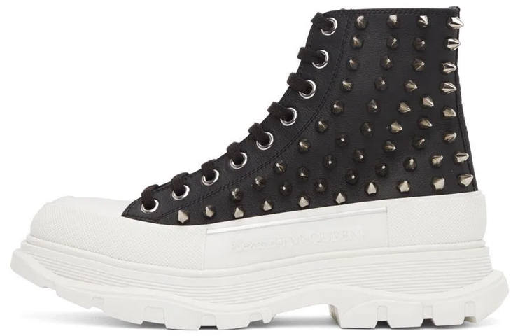 Alexander McQueen Tread Slick Leather Platform Shoes Women's Black